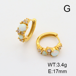 6E4003823ahpv-106D  Synthetic Opal & Czech Stones,Handmade Polished  Stainless Steel Earrings