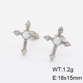 6E4003825ahjb-700  Synthetic Opal & Czech Stones,Handmade Polished  Stainless Steel Earrings