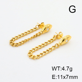 6E4003826ahjb-700  Czech Stones,Handmade Polished  Stainless Steel Earrings