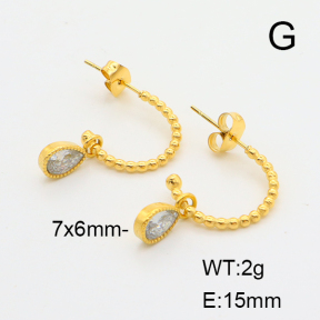 6E4003829ahjb-700  Zircon,Handmade Polished  Stainless Steel Earrings