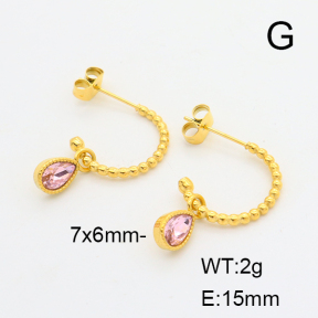6E4003832ahjb-700  Zircon,Handmade Polished  Stainless Steel Earrings