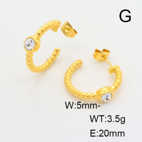 6E4003834vhha-700  Zircon,Handmade Polished  Stainless Steel Earrings