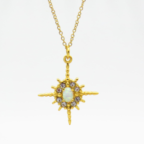 6N4003898ahlv-106D  Synthetic Opal & Czech Stones,Handmade Polished  P:22mm  N:1.2x400mm+50mm(T)  Stainless Steel Necklace