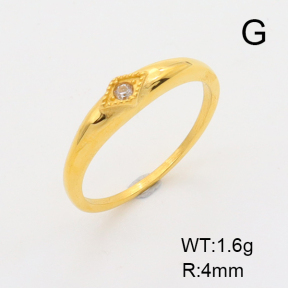 6R4000850bhia-106D  6-8#  Czech Stones,Handmade Polished  Stainless Steel Ring
