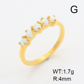 6R4000852vhov-700  6-8#  Synthetic Opal,Handmade Polished  Stainless Steel Ring