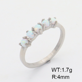 6R4000853vhnv-700  6-8#  Synthetic Opal,Handmade Polished  Stainless Steel Ring
