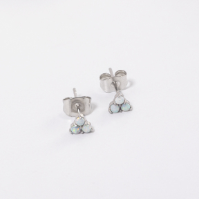 GEE001048vhlo-700  Synthetic Opal,Handmade Polished  E:5mm  Stainless Steel Earrings
