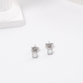 GEE001050bhio-700  Synthetic Opal,Handmade Polished  E:4mm  Stainless Steel Earrings