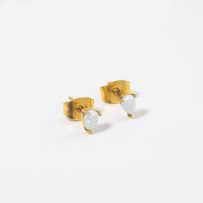 GEE001061vhko-700  Synthetic Opal,Handmade Polished  E:5x4mm  Stainless Steel Earrings