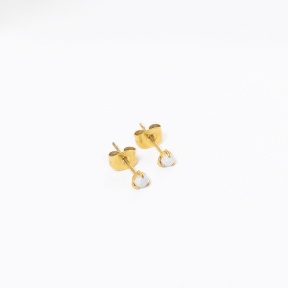 GEE001063vhko-700  Synthetic Opal,Handmade Polished  E:4mm  Stainless Steel Earrings
