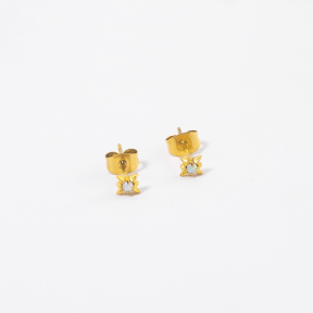 GEE001066vhkb-700  Synthetic Opal,Handmade Polished  E:6mm  Stainless Steel Earrings