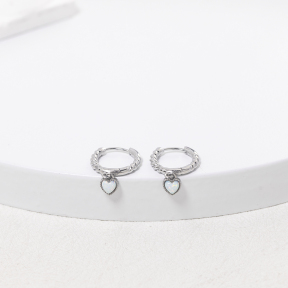 GEE001077aivb-700  Synthetic Opal,Handmade Polished  H:5mm E:14mm  Stainless Steel Earrings