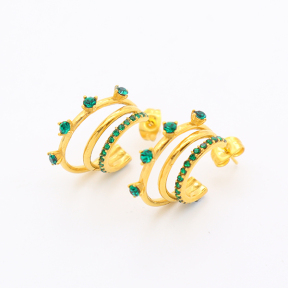 GEE001083vhmv-106D  Czech Stones,Handmade Polished  E:20mm  Stainless Steel Earrings