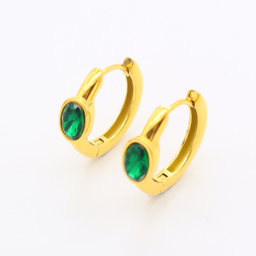 GEE001089ahjb-700  Zircon,Handmade Polished  9x6mm E:20mm  Stainless Steel Earrings