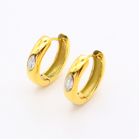 GEE001091ahjb-700  Zircon,Handmade Polished  E:20mm  Stainless Steel Earrings