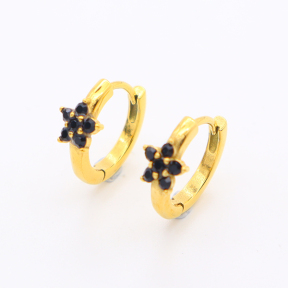 GEE001094vhkb-106D  Czech Stones,Handmade Polished  W:6mm E:15mm  Stainless Steel Earrings