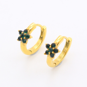 GEE001095vhkb-106D  Czech Stones,Handmade Polished  W:6mm E:15mm  Stainless Steel Earrings