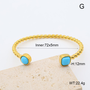 GEB000911vhmv-066  18K PVD Resin,Handmade Polished  Stainless Steel Bangle  BC26070508B-BE