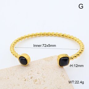 GEB000912vhmv-066  18K PVD Resin,Handmade Polished  Stainless Steel Bangle  BC26070508B-BK
