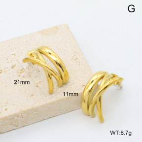 GEE003118bhva-066  316 Pin 18K PVD,Handmade Polished  Stainless Steel Earrings  BC26050334E