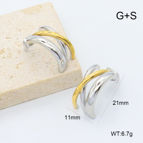 GEE003119vhha-066  316 Pin 18K PVD,Handmade Polished  Stainless Steel Earrings  BC26050334E-PS