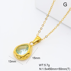 GEN002419bhva-066  18K PVD Zircon,Handmade Polished  Stainless Steel Necklace  BC26060401N-GN