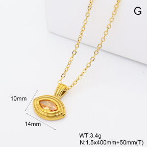GEN002453bhva-066  18K PVD Zircon,Handmade Polished  Stainless Steel Necklace  BC26040236N-CE