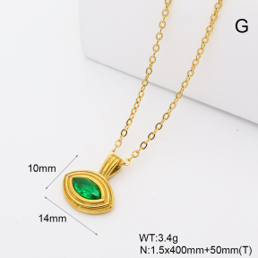 GEN002455bhva-066  18K PVD Zircon,Handmade Polished  Stainless Steel Necklace  BC26040236N-GN