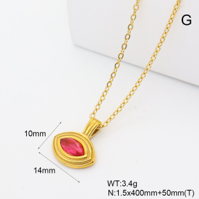GEN002456bhva-066  18K PVD Zircon,Handmade Polished  Stainless Steel Necklace  BC26040236N-RD