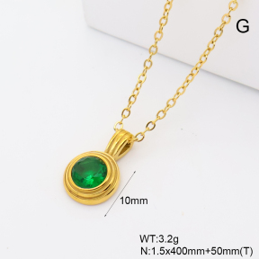 GEN002464bhva-066  18K PVD Zircon,Handmade Polished  Stainless Steel Necklace  BC26040237N-GN
