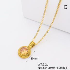GEN002465bhva-066  18K PVD Zircon,Handmade Polished  Stainless Steel Necklace  BC26040237N-CE