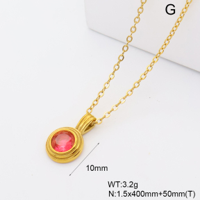 GEN002467bhva-066  18K PVD Zircon,Handmade Polished  Stainless Steel Necklace  BC26040237N-RD