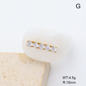 GER001563aakl-066  7#  18K PVD Zircon & Resin  Stainless Steel Ring  BC26070490R
