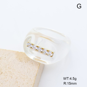 GER001569aakl-066  7#  18K PVD Zircon & Resin  Stainless Steel Ring  BC26070541