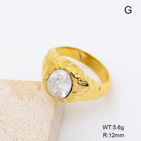 GER001575bhia-066  6-8#  18K PVD Zircon,Handmade Polished  Stainless Steel Ring  BC26070543R