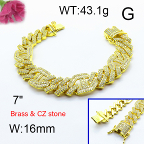 F6B404452bolb-905  Fashion Brass Bracelet