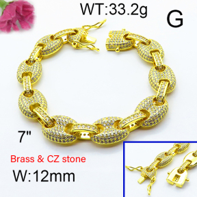 F6B404456amaa-905  Fashion Brass Bracelet