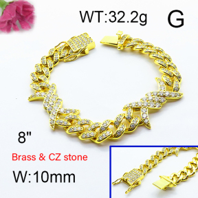 F6B404465aknb-905  Fashion Brass Bracelet