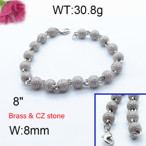 F6B404471bobb-905  Fashion Brass Bracelet